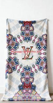 LV Colorful Floral Blanket LV Vibrant Art Flannel IMG_3277